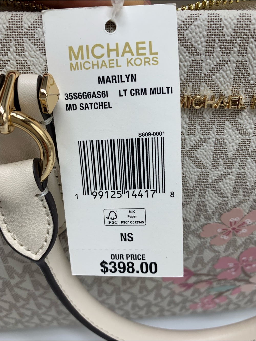Michael Kors Marilyn Medium Embellished Signature Logo Satchel - Picture 10 of 14